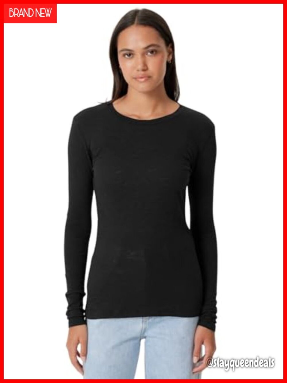 Signature Slub Jersey Long Sleeve Crew Neck Tee Casual Classic Fit Pullover